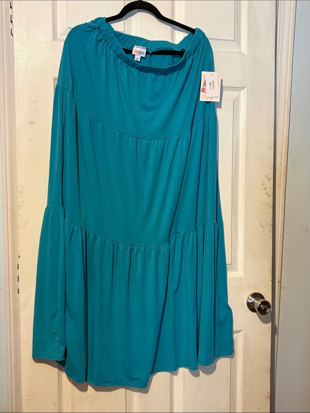 LuLaRoe Teal Tiered Maxi Skirt